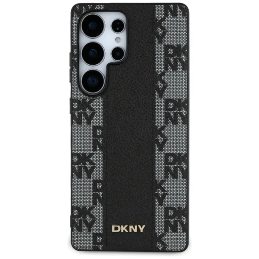 Samsung Galaxy S25 Ultra Fekete DKNY Bőr Kockás Minta MagSafe tok - 3