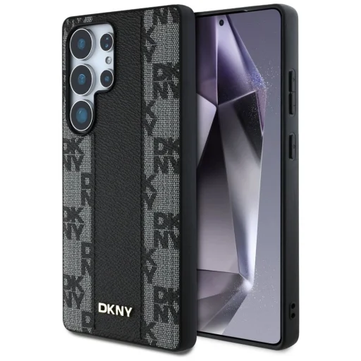  Samsung Galaxy S25 Ultra Fekete DKNY Bőr Kockás Minta MagSafe tok - 1