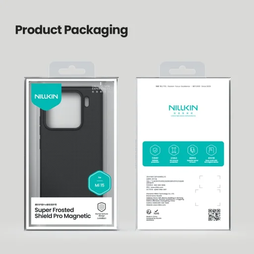  Xiaomi 15 Fekete Nillkin Super Frosted PRO Mágneses hátlapi tok - 8