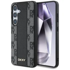  Samsung Galaxy S25 fekete DKNY bőr kockás minta MagSafe tok