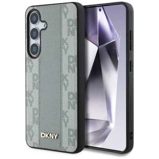  Samsung Galaxy S25 taupe DKNY Leather Checkered Pattern MagSafe tok - 1