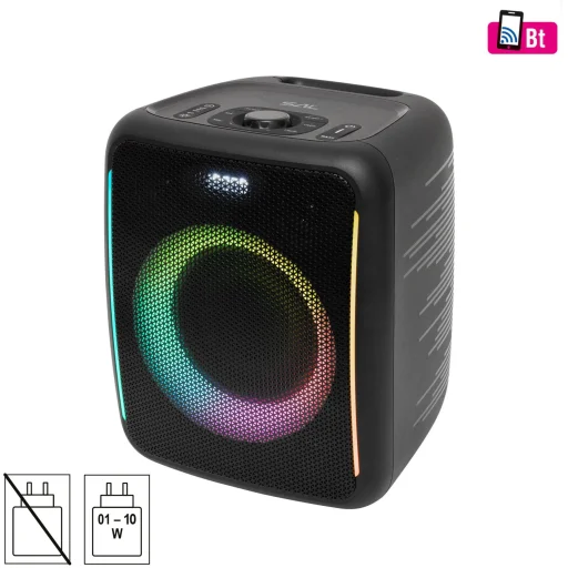 SAL BTCUBE hordozható Boombox, vezeték nélküli hangszóró, 70 watt, 3 hangszóró, Bluetooth TWS, IPX4, beépített akkumulátor - 1