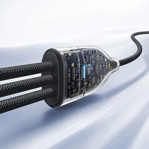 Baseus Flash Series 3 3in1 kábel 100W USB-C - USB-C+USB-C+ Lightning 1.5m + 3 x 0.25 m - fekete - 9