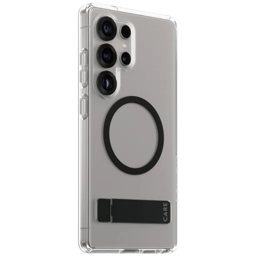 CARE by PanzerGlass Feature Fekete Kitámasztós & QI tok Samsung Galaxy S25 Ultra - Átlátszó - 2
