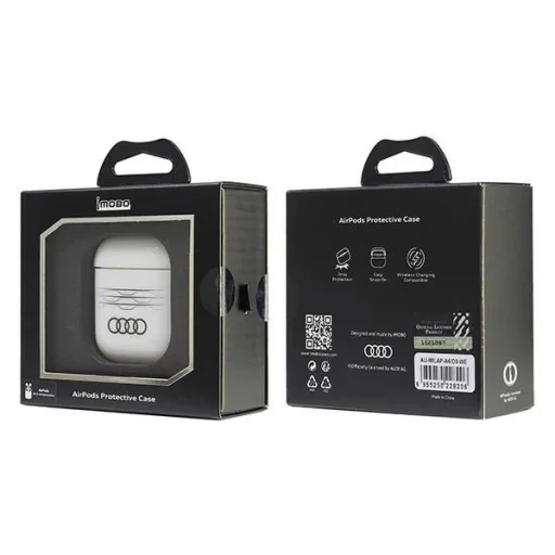  AirPods 1 / 2 Fehér Audi IML Geometric Mintás Tok - 6