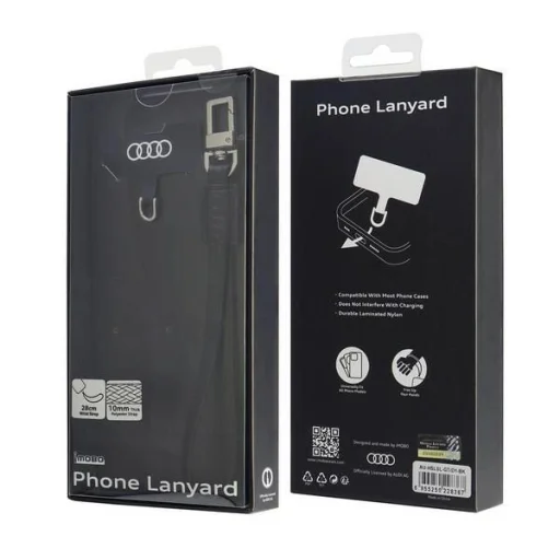 Audi keresztpántos bőr univerzális nyakpánt 28cm x 10mm - Fekete - 3