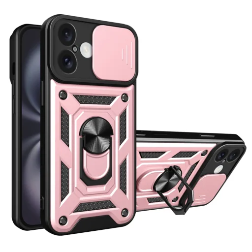  Techsuit - CamShield Sorozat - iPhone 16 Plus - Rózsaarany tok - 1