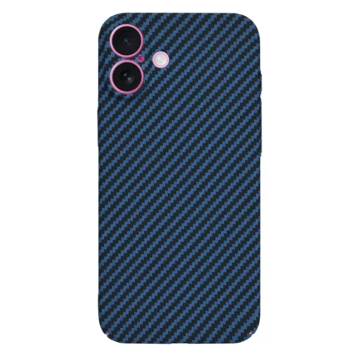  Techsuit - Karbonit SzálasHéj - iPhone 16 Plus - Ciánkék tok - 3