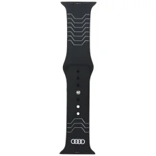 Audi Geometric Pattern szilikon óraszíj Apple Watch 44 / 45 / 46 / 49 mm - fekete,