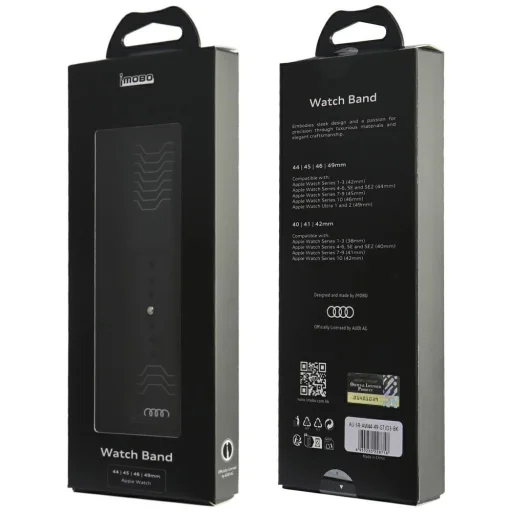 Audi Geometric Pattern szilikon óraszíj Apple Watch 44 / 45 / 46 / 49 mm - fekete, - 4