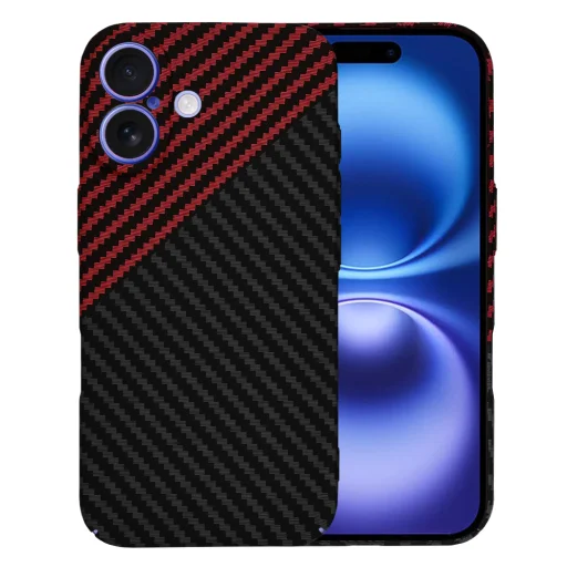  Techsuit - Karbonit Szálhéj - iPhone 16 - Vörös Vortex tok - 1