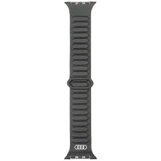 Audi logó műbőr mágneses gyűrű szíj Apple Watch 44/45/46/49 mm - fekete