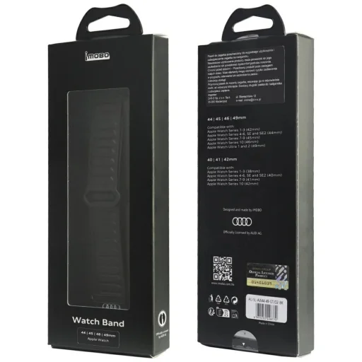 Audi logó műbőr mágneses gyűrű szíj Apple Watch 44/45/46/49 mm - fekete - 4