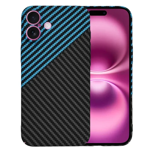  Techsuit - Karbonit SzálHéj - iPhone 16 Plus - Kék Pulzus tok - 1