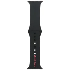 Audi Sport piros logós szilikon óraszíj Apple Watch 40 / 41 / 42 mm - fekete