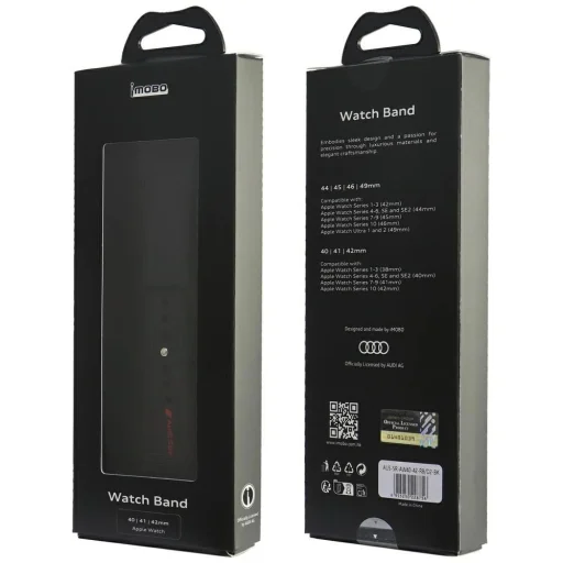 Audi Sport piros logós szilikon óraszíj Apple Watch 40 / 41 / 42 mm - fekete - 4