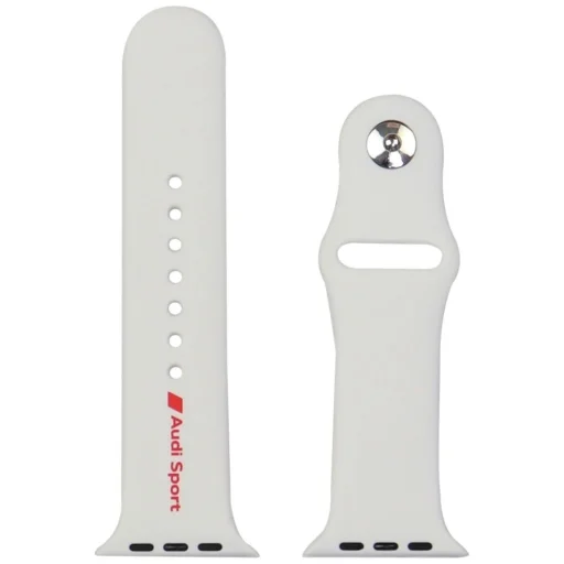 Audi Sport Piros Logó Szilikon Óraszíj Apple Watch 44 / 45 / 46 / 49 mm - fehér - 3