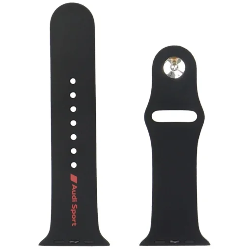 Audi Sport Piros Logós Szilikon Óraszíj Apple Watch 44/45/46/49 mm - fekete - 3