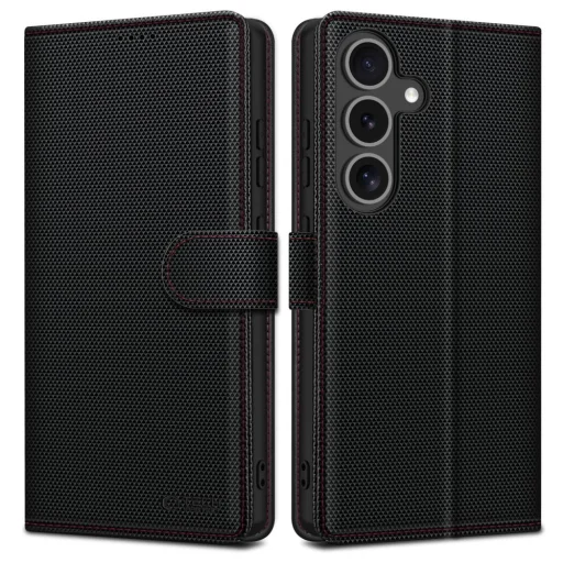 Tech-protect Wallet RS Galaxy S25 fekete/piros tok - 1