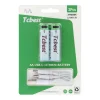 TCBEST tölthető 750 mAh R6 (AA) ceruza akkumulátor Type C csatlakozóval + USB A - 2 x Type C kábel 2 db