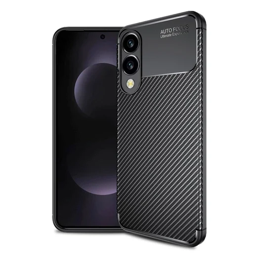 Techsuit - CarbonFiber - Samsung Galaxy S25 Edge - Fekete tok - 1