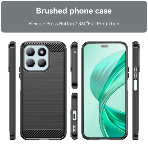  Techsuit - Karbon Szilikon - Honor X8c - Fekete tok - 3