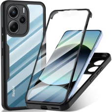  Techsuit - ColorVerse 360 sorozat + Képernyővédő - Xiaomi Redmi Note 14 4G (164,84 x 78,15 x 8,16mm) - Fekete tok