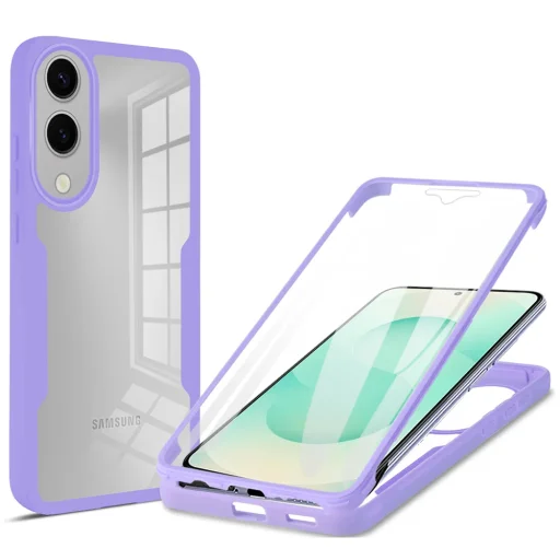 Techsuit - ColorVerse 360 Sorozat + Képernyővédő - Samsung Galaxy S25 Edge - Lila tok - 1