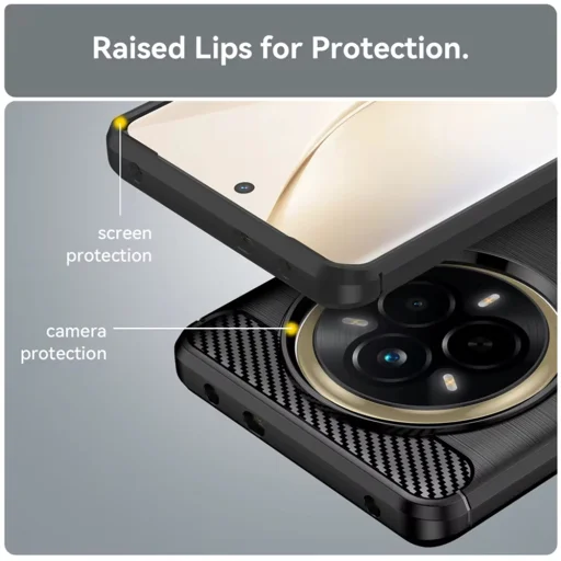  Techsuit - Karbon Szilikon - Realme 14 Pro - Fekete tok - 4