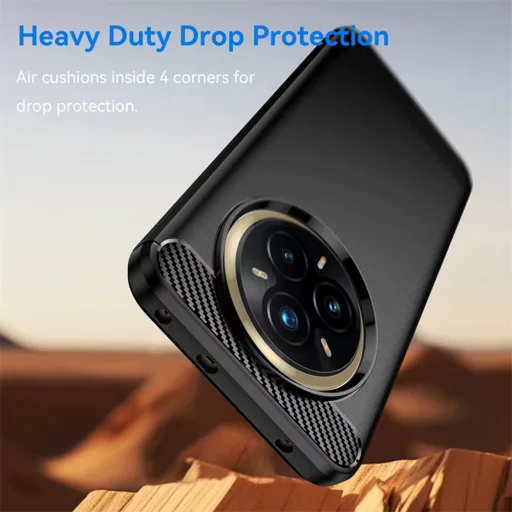  Techsuit - Szénszilikon - Realme 14 Pro+ - Fekete tok - 2