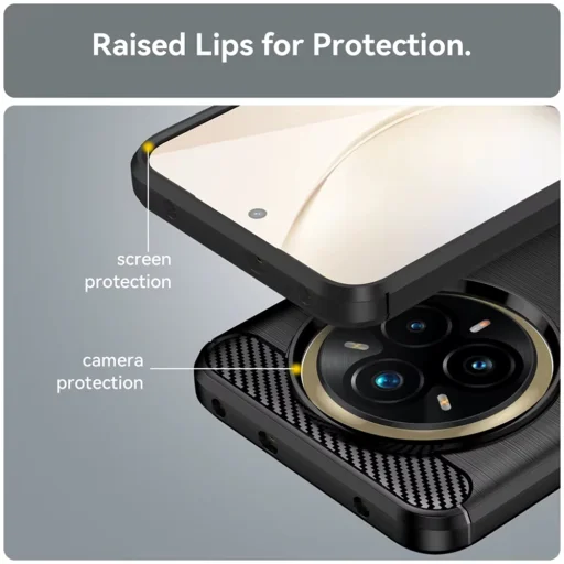  Techsuit - Szénszilikon - Realme 14 Pro+ - Fekete tok - 4