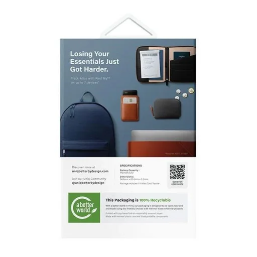 Uniq NFC lokátor Atlas szürke/grafit Uniq-ATLASCARDTRK-GRAPHITE - 7