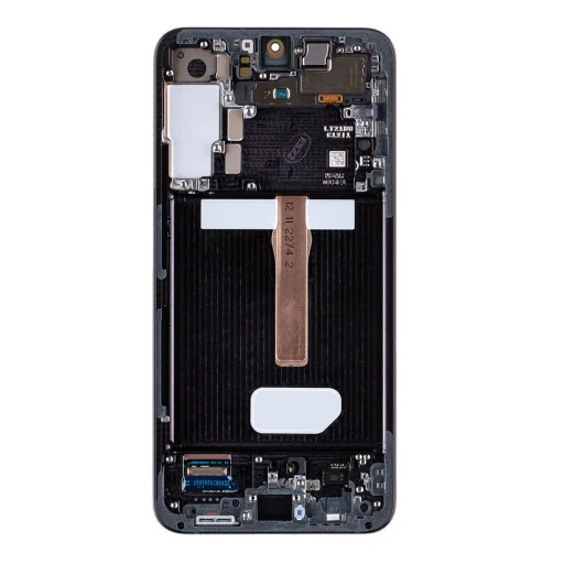 LCD kijelző + Érintő egység + Előlapi burkolat Samsung S906B Galaxy S22+ Phantom Black (Szervízcsomag) - 2