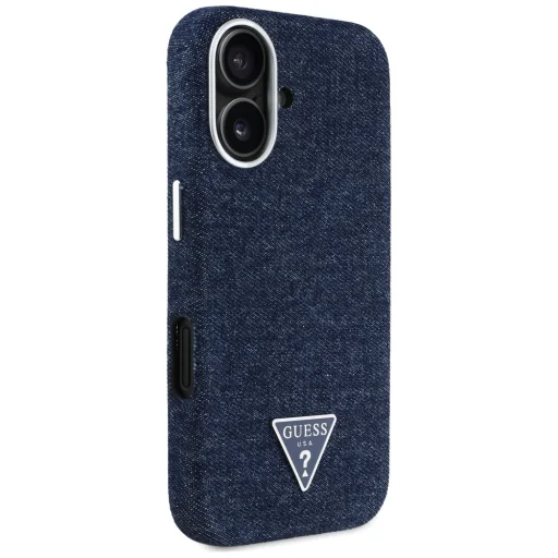  iPhone 16 Kék Guess HC MagSafe FW Farmerszövet Triangle Logo tok - 4