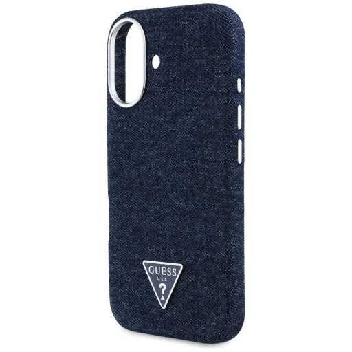  iPhone 16 Kék Guess HC MagSafe FW Farmerszövet Triangle Logo tok - 6