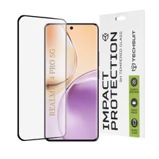  Techsuit - 111D Teljes Fedésű / Teljes Ragasztású Üveg / 3D Ívelt Képernyő - Realme 14 Pro - Fekete üvegfólia