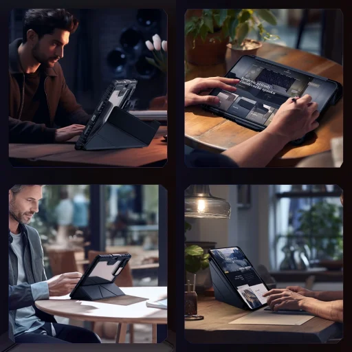 Nillkin Bumper PRO védőállvány fliptok több szögben használható Xiaomi Pad 7/7 Pro fekete tok - 11