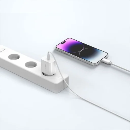 Tech-protect Nc20w 1-port Hálózati töltő Pd20w + Lightning Kábel Fehér - 9