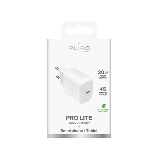 Puro PROLITE 20W USB-C Falra Szerelhető Töltő - Fehér - 2