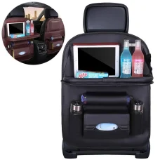 Autós ülésrendező ülésvédő ülésborító polc mini autós asztal fekete