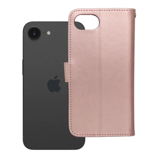 MEZZO flipové puzdro iPhone 16e (SE 4 2025) / 17e macko ružovozlaté puzdro - 6