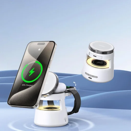 DUZZONA W23 5 az 1-ben mágneses vezeték nélküli töltőállomás Bluetooth hangszóróval - 2