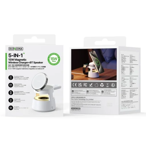 DUZZONA W23 5 az 1-ben mágneses vezeték nélküli töltőállomás Bluetooth hangszóróval - 3