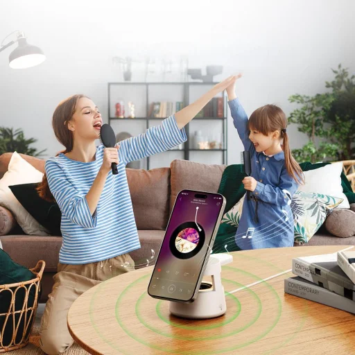 DUZZONA W23 5 az 1-ben mágneses vezeték nélküli töltőállomás Bluetooth hangszóróval - 4