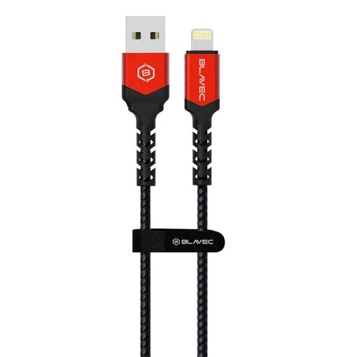 Blavec Cable Raptor fonott - USB Lightning kábel - 2A 3 méter (CRA-UL2BR30) fekete-piros - 4