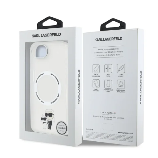  iPhone 16 Átlátszó Karl Lagerfeld IML Karl és Choupette MagSafe tok - 7