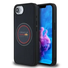 Red Bull PU bőrből készült piros gyűrűs MagSafe tok iPhone 16e sötétkék