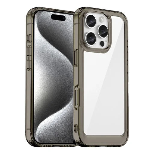 Outer Space Case fliptok iPhone 16e tok - félig átlátszó, fekete - 1