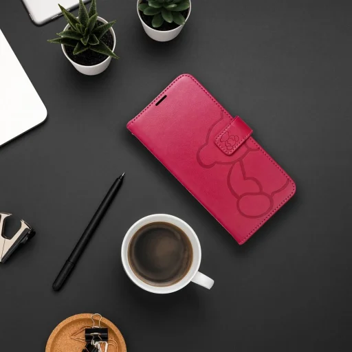 MEZZO fliptok Samsung Galaxy A26 5G teddy maci mályva színű tok - 4