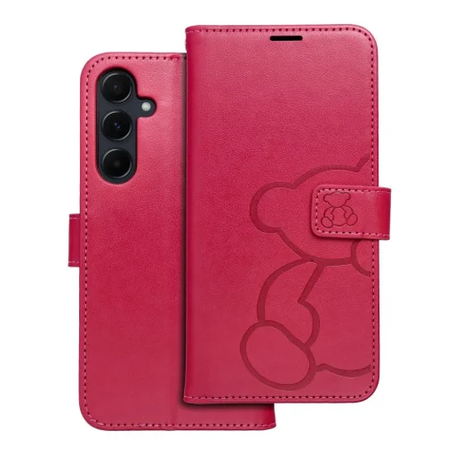 MEZZO fliptok Samsung Galaxy A55 5G teddy bear mályva tok - 1